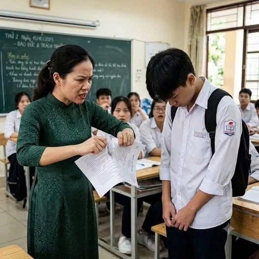 Mắ/ng học trò :” Bố làm bốc và mà lại còn khoe là c:s”. Rồi xé bài văn của học sinh lớp 9, ngày hôm sau khi người bố xuất hiện khiến cô phải xem lại h:ành v:i c …