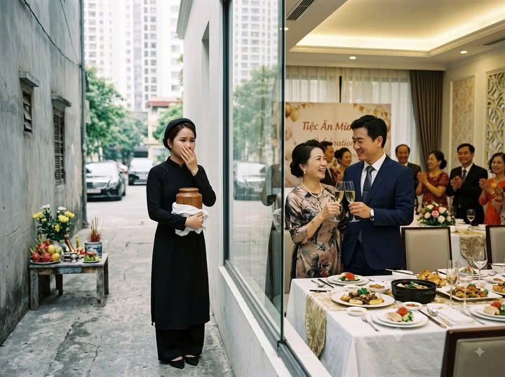 Ngày đưa tro c/ốt mẹ ru/ột về quê, tôi vừa bước vào nhà đã thấy chồng tổ chức tiệc mừng
